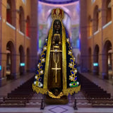 Nossa Senhora Aparecida 32cm Manto Original com Pérolas de Cristal